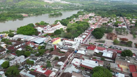 drone flight in the city of chiapa de corzo in mexico