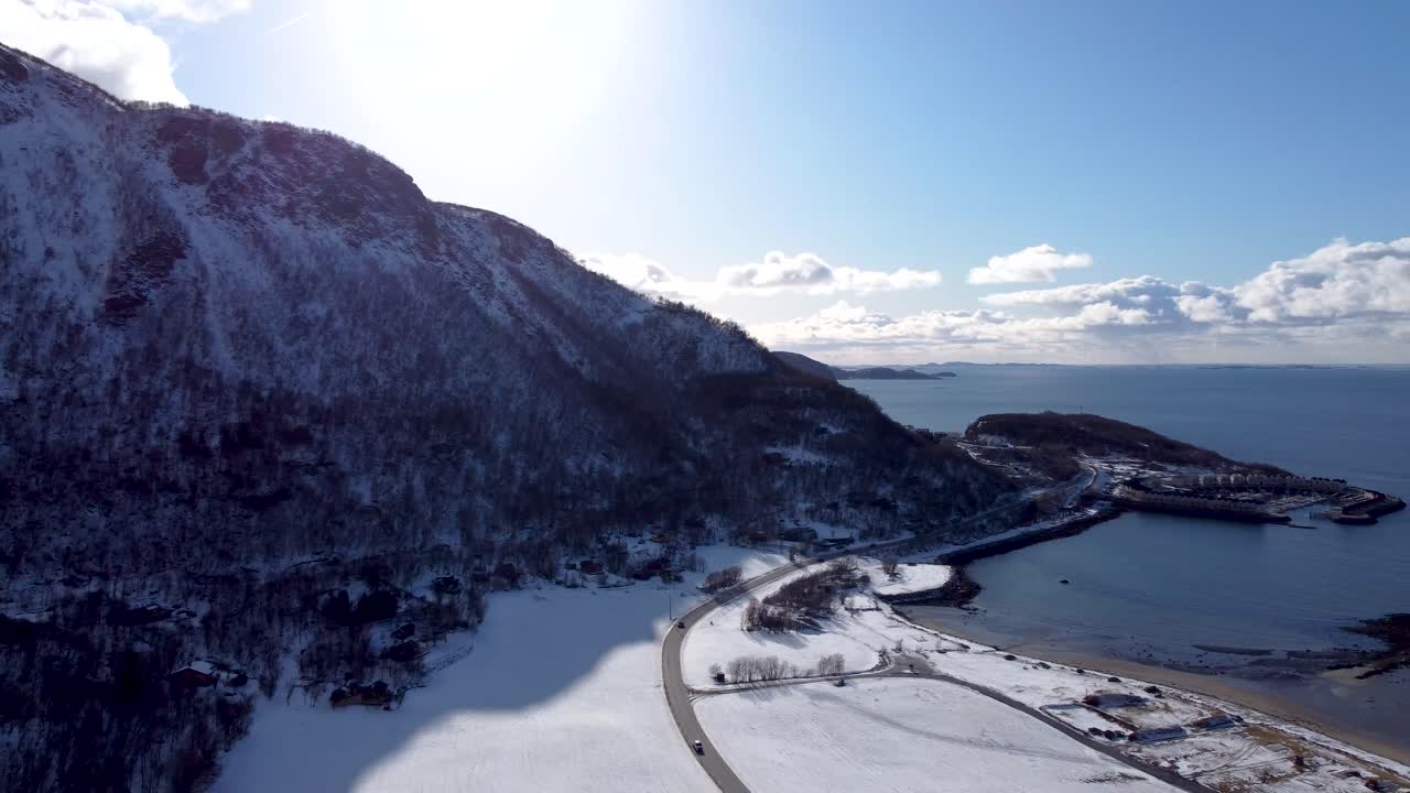 Witness the breathtaking winter landscapes of Northern Norway in this 4K drone footage. Snow-covered mountains, icy fjords, and Bodø’s serene beauty are on full display