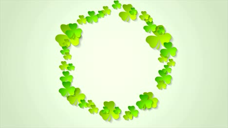 st. patricks day green clovers circle video animation