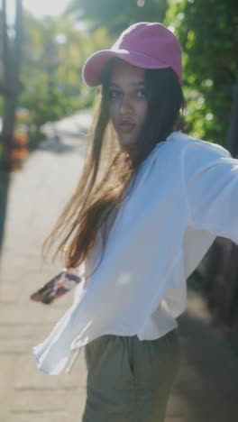 young woman in park