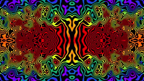 abstracto fondo fractal turbulento multicolor con patrones concéntricos simétricos y formas giratorias vívidas - arco iris giratorio y efectos de movimiento fluido