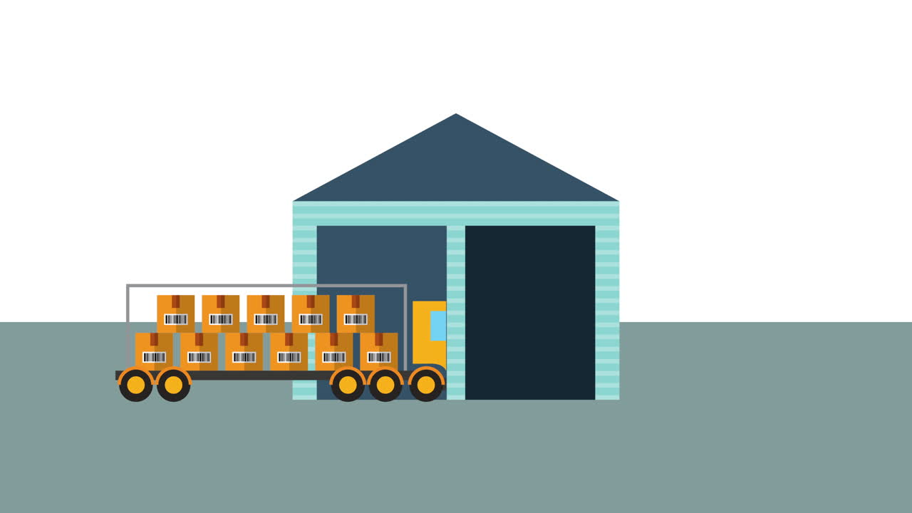 창고에 트럭을 가진 물류 서비스