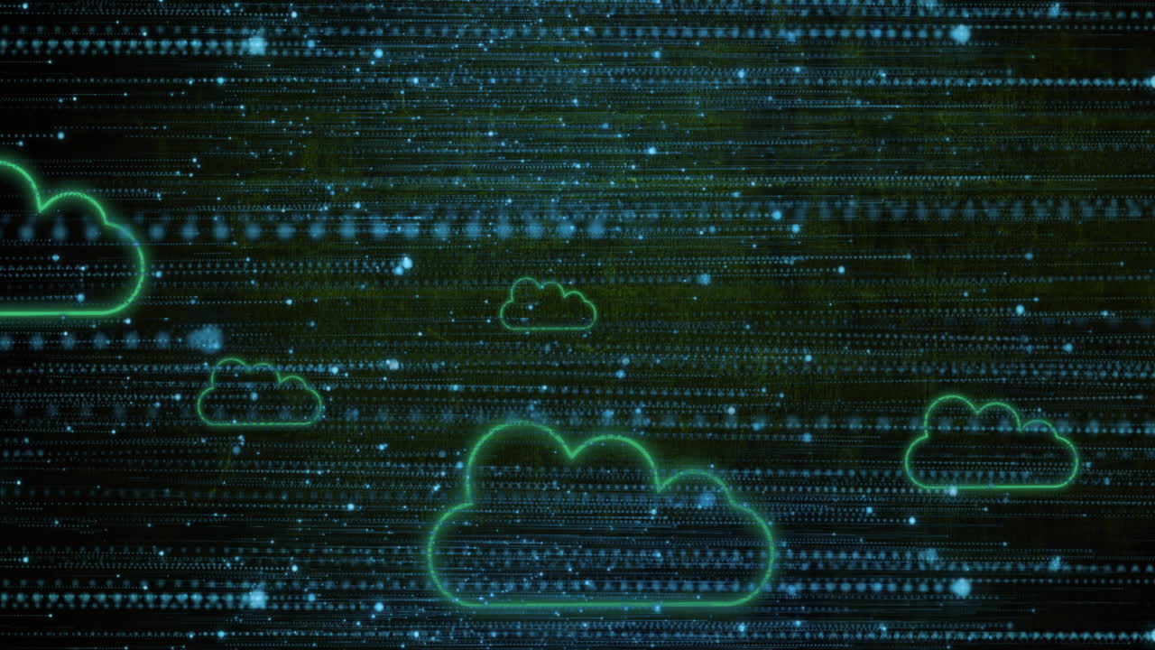 클라우드 아이콘의 애니메이션과 데이터 처리