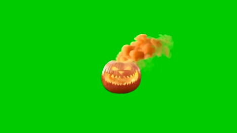 vídeo de animación de objetos de calabaza mágica para la celebración de halloween en pantalla verde