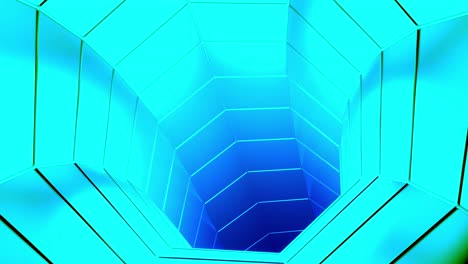 abstract geometric blue tunnel 3d render