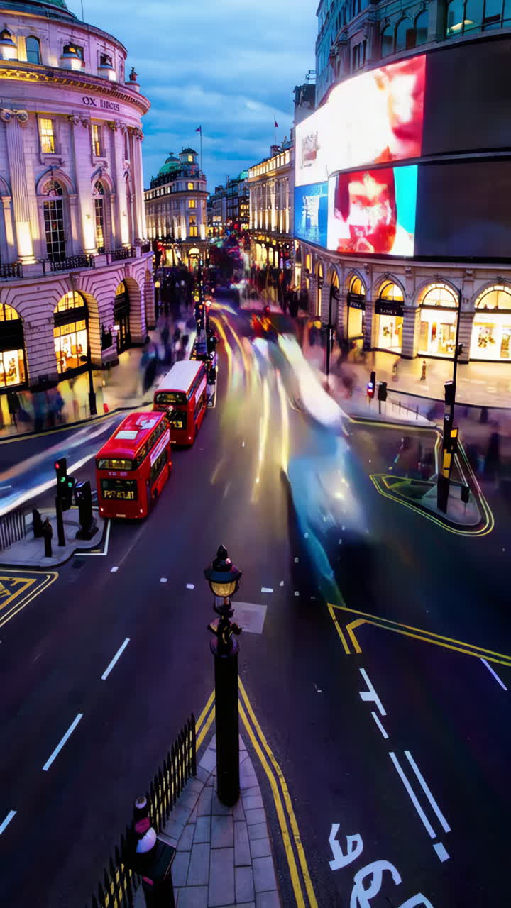 Busy Night Scene on Oxford Street, London