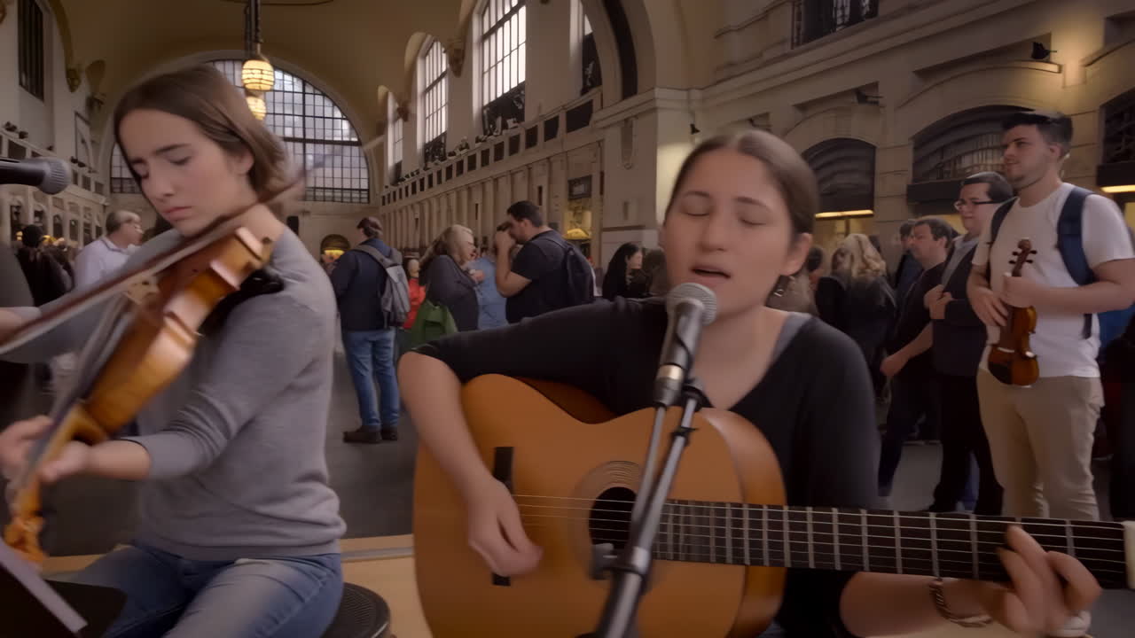 Street Musicians Performing Live