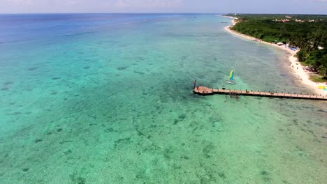approach to the pier at caribbean sea cozumel mexico