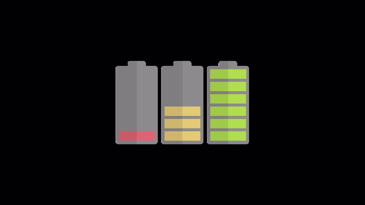 Animation of Battery Charge Levels from Empty to Full