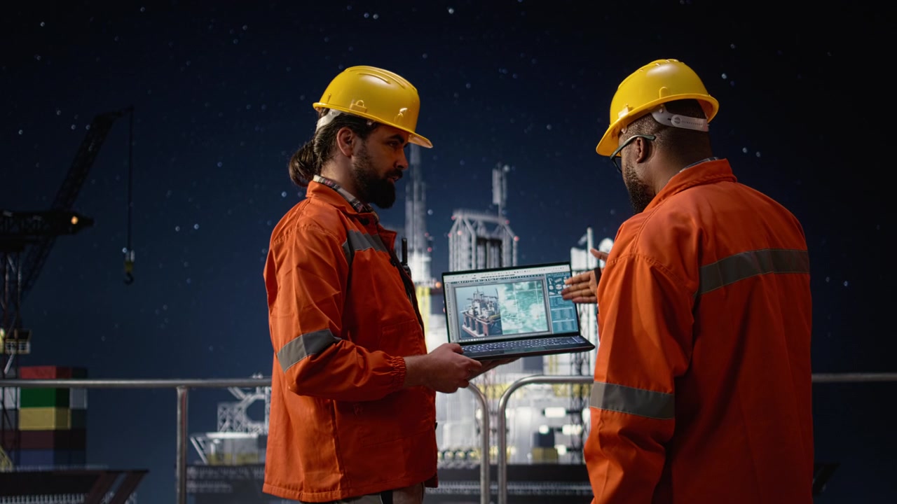 Circumventing petrol extraction blockade, map and offshore platform men
