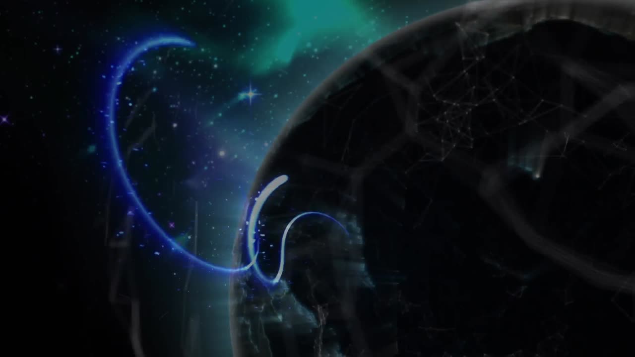 animación del globo con una red de conexiones brillantes