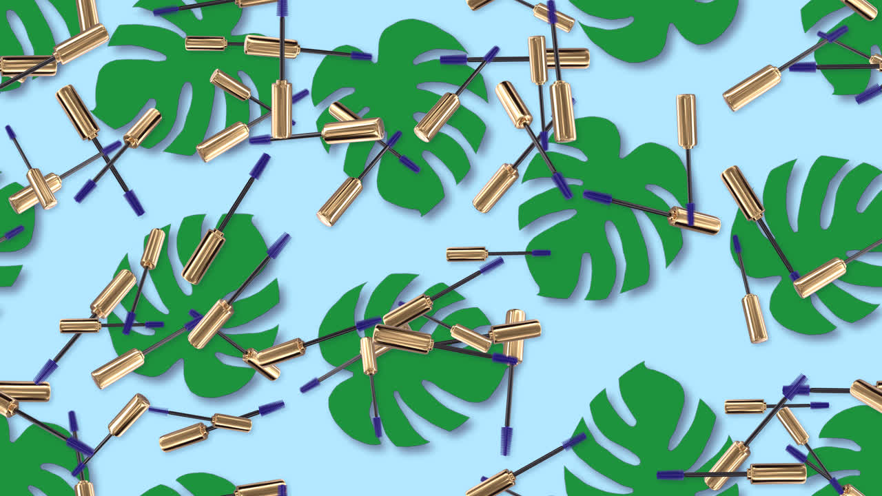 메이크업 마스카라 미용 제품 루프 타일 회전 배경 자연