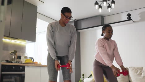 women doing sports at home