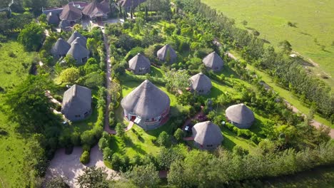 Aerial-View-Of-Emburara-Farm-Lodge-On-A-Sunny-Day-In-Uganda