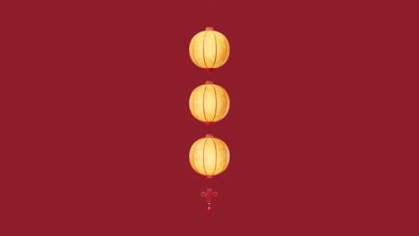 loop chinese ancient lanterns with alpha channel, 3d rendering.