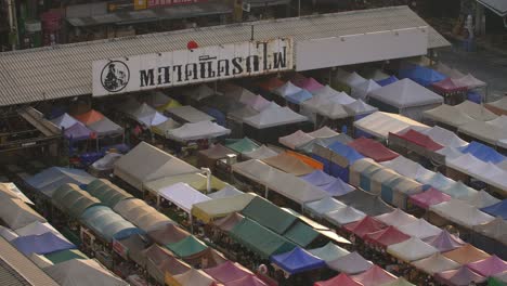 ratchada train market stalls from above