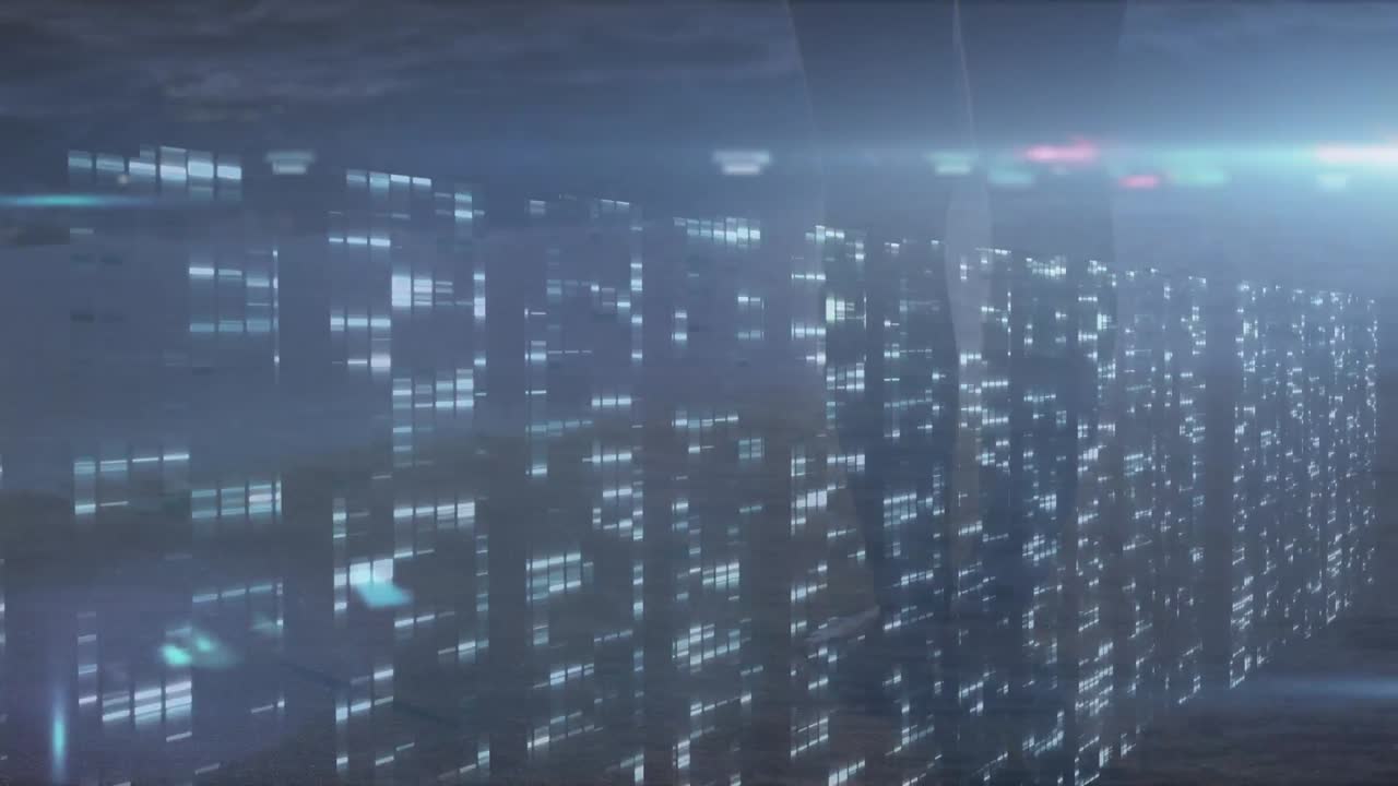 Animation of data processing over beach