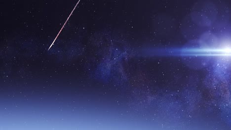 meteor shower over earth