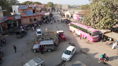 market and central square at dooni city, rajasthan. handheld