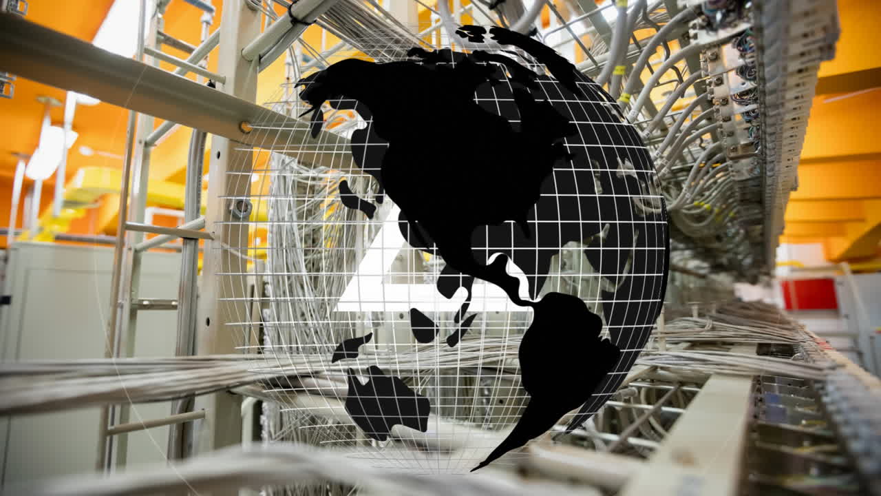 회전하는 글로브와 와이어