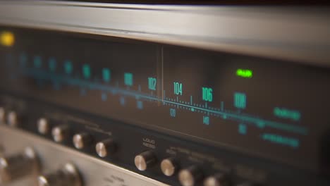 panning over the radio frequencies available on the old, retro amplifier