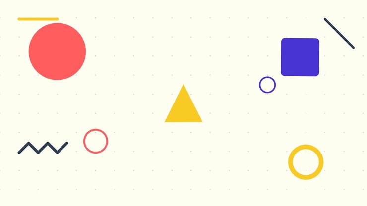Abstract Motion Graphics with Geometric Shapes on Dotted Background