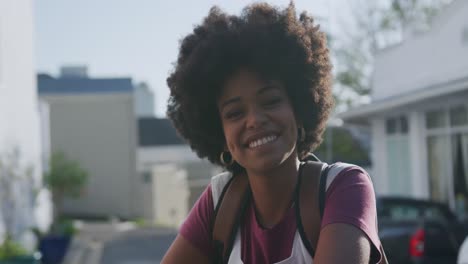 Front-view-of-mixed-race-woman-smiling