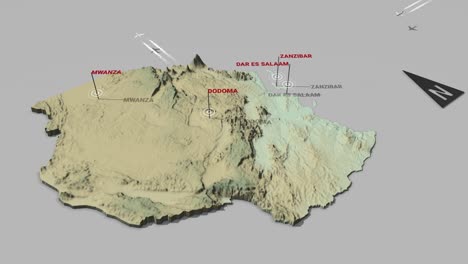 3d terrain map tanzania