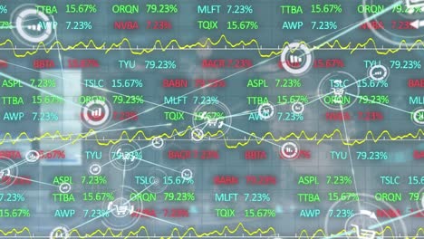 Animation-of-network-of-connections-with-icons-over-data-processing