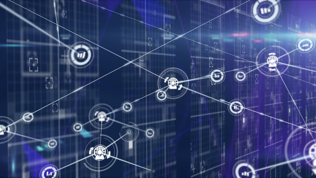 Animation of network of connections over data processing