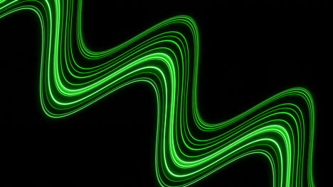 abstract glowing green wave pattern