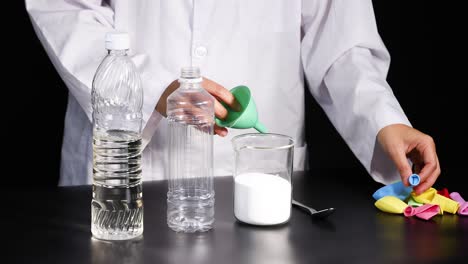 experimento del volcán de bicarbonato de sodio y vinagre