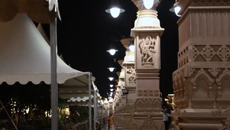 artistic holy hindu temple corridor exterior at night video is taken at mahakaleshwar mahakal temple corridor ujjain madhya pradesh india on mar 09 2024.