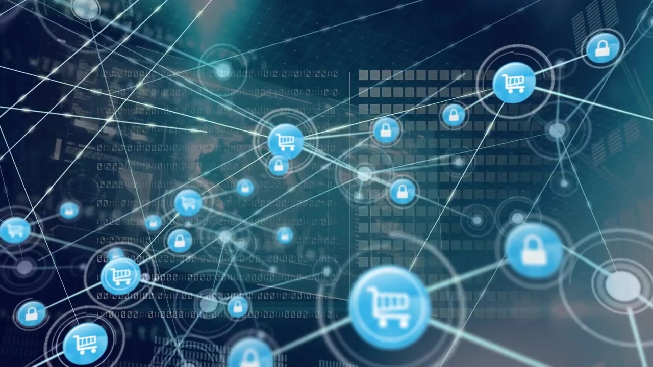 Animazione di una rete di connessioni sull'elaborazione dati