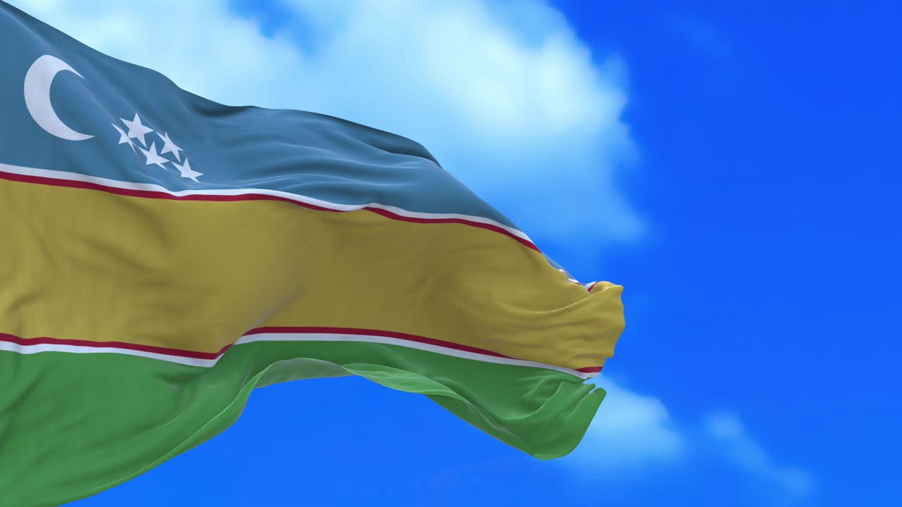 la bandera de la república de karakalpakistán.