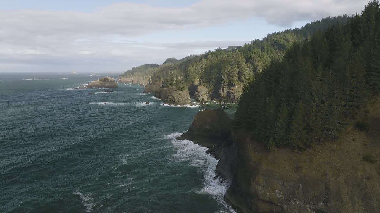 Aerial View of Dramatic Oregon Coastline