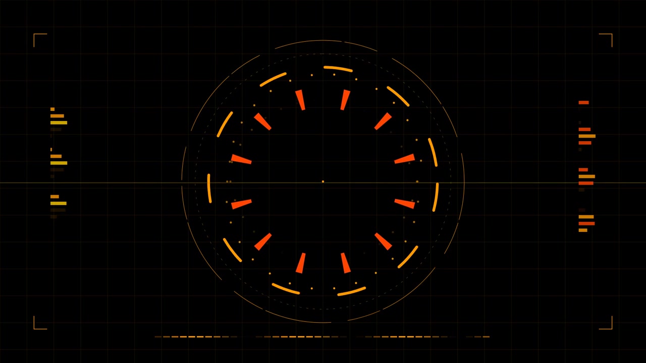 Interfaccia HUD digitale futuristica con radar circolare rotante