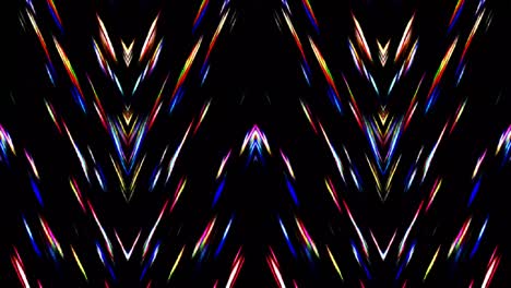 shining bright lines set wave motion, colorful, on black background