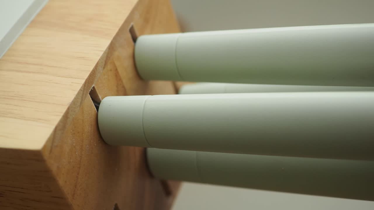 Knife set in knife block