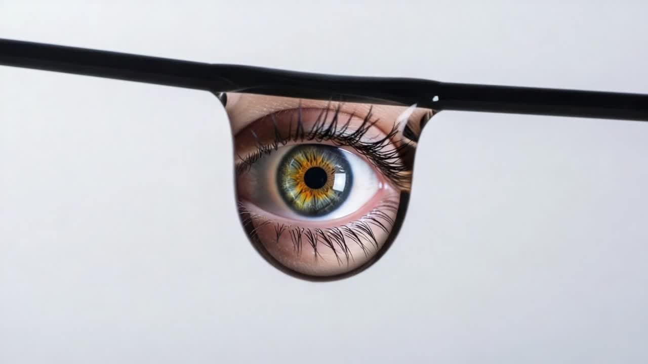 A Stunning Macro Perspective of an Eye Reflected in a Water Drop, Capturing Nature’s Intricate Details and Colors Through the Lens of Photography