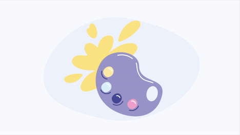 paint palette school supply animation