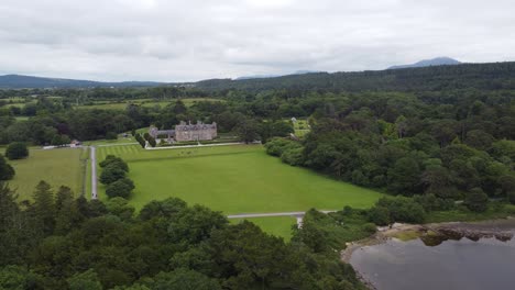 muckross house and gardens ring of kerry ireland drone aerial panning