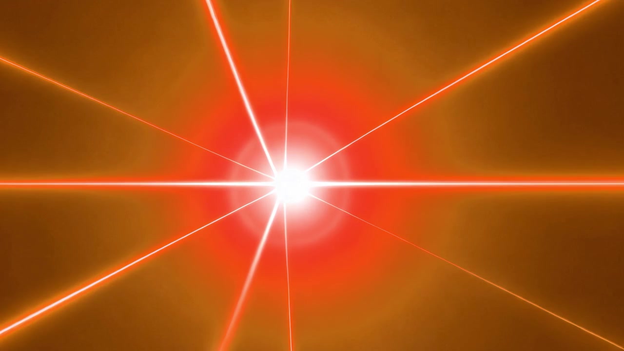 Destello de luz roja pulsante con haces radiantes