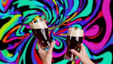 cheers with colorful background