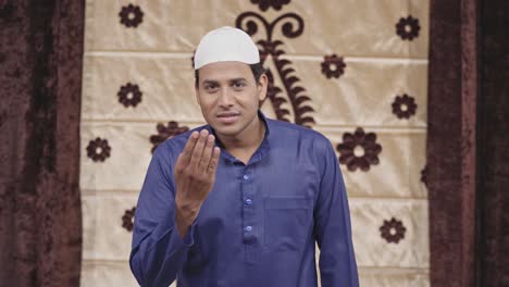 indian muslim man doing greeting by adaab