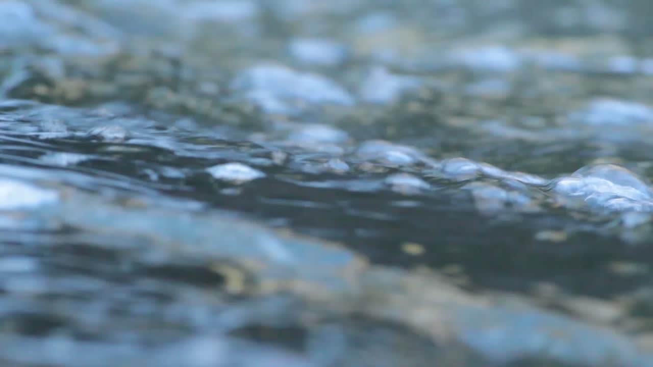 River surface with bubbles on surface