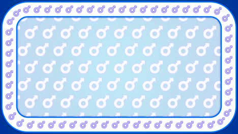 mars gender male blue background rectangle frame