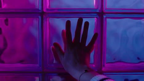 romantic-hands-touching-window-lovers-separated--longing-for-connection-romance-concept-colorful-retro-light