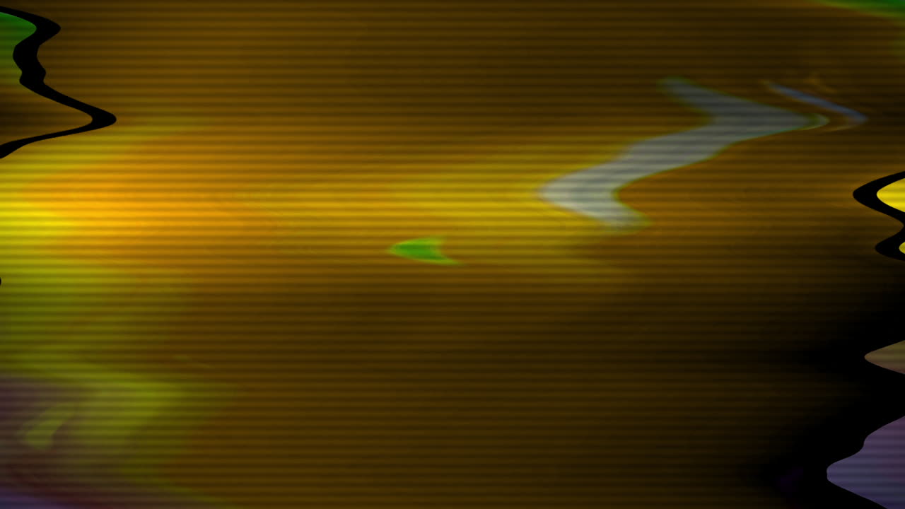 Abstract Glitch Art Background with Wavy Yellow and Green Colors