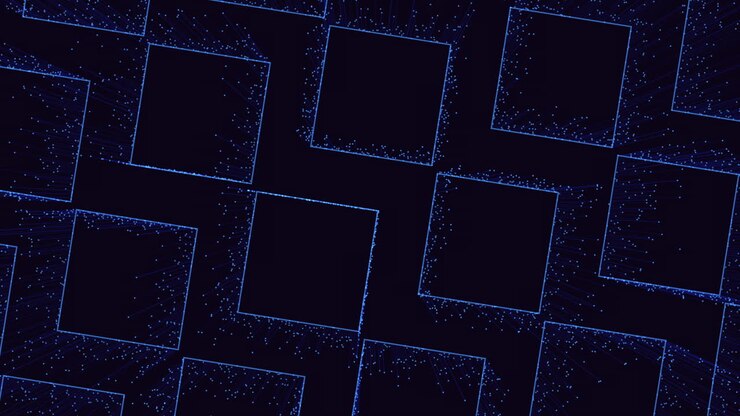 Zigzagging blue square pattern creates mesmerizing diagonal design